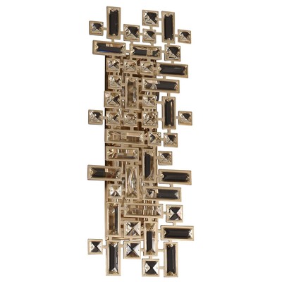 Wall Sconces Allegri Vermeer Firenze Clear Brushed Champagne Gold Firenze Clear Indoor 11192-038-FR001 0720062296639 Wall Sconce BlackebonyGold Art Deco Indoor 