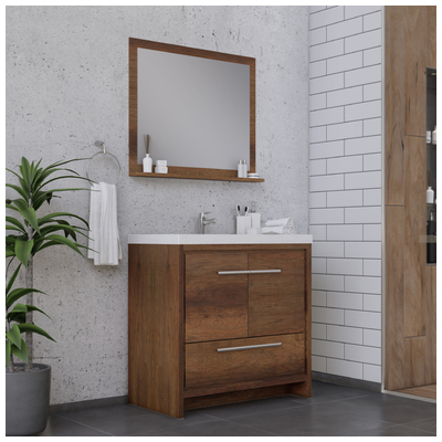 Alya Bathroom Vanities, 30-40, Light Brown, Complete Vanity Sets, Vanity with Top, 608650305690, AB-MD636-RW