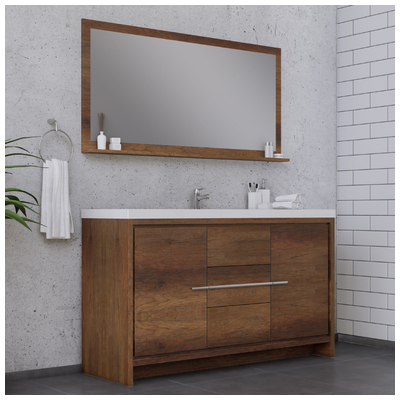Alya Bathroom Vanities, Single Sink Vanities, 50-70, Light Brown, Complete Vanity Sets, Vanity with Top, 608650305751, AB-MD660S-RW