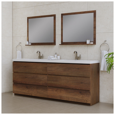 Alya Bathroom Vanities, 70-90, Light Brown, Complete Vanity Sets, Vanity with Top, 608650306116, AB-MOA84D-RW