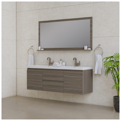 Alya Bathroom Vanities, Double Sink Vanities, 50-70, gray, Wall Mount Vanities, Complete Vanity Sets, Vanity with Top, 608650306314, AB-MOF60D-G