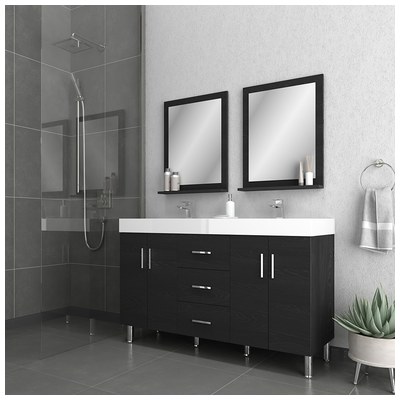 Alya Bathroom Vanities, Double Sink Vanities, 50-70, Modern, black, Complete Vanity Sets, Modern, acrylic, mdf, Vanity with Top, 729378890289, AT-8043-B-D
