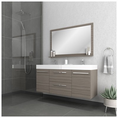 Alya Bathroom Vanities, Double Sink Vanities, 50-70, Modern, gray, Wall Mount Vanities, Complete Vanity Sets, Modern, acrylic, mdf, Vanity with Top, 729378899565, AT-8047-G-D