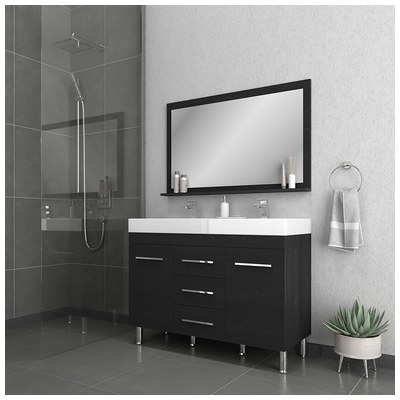Alya Bathroom Vanities, Double Sink Vanities, 40-50, Modern, black, Complete Vanity Sets, Modern, acrylic, mdf, Vanity with Top, 729378890449, AT-8048-B-D