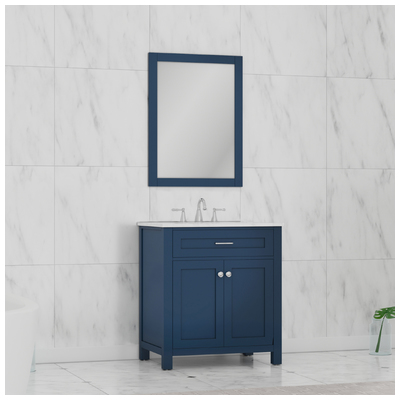 Bathroom Vanities Alya Norwalk Blue HE-101-30-B-CWMT 608650305485 Vanity with Top Under 30 Blue Complete Vanity Sets 25 