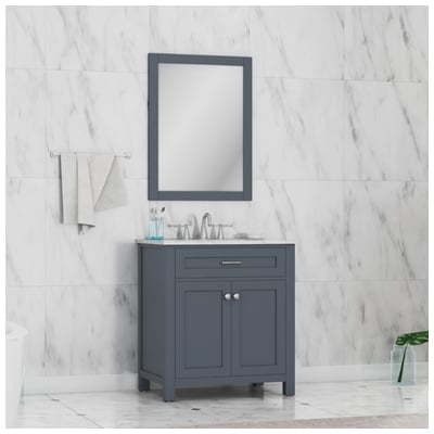Alya Bathroom Vanities, Under 30, gray, Complete Vanity Sets, Vanity with Top, 608650305034, HE-101-30-G-CWMT