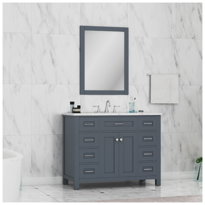 Alya Bathroom Vanities, 40-50, gray, Complete Vanity Sets, Vanity with Top, 608650305072, HE-101-42-G-CWMT