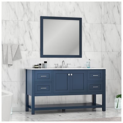 Bathroom Vanities Alya Wilmington Blue HE-102-60S-B-CWMT 608650305607 Vanity with Top Single Sink Vanities 50-70 Blue Complete Vanity Sets 25 