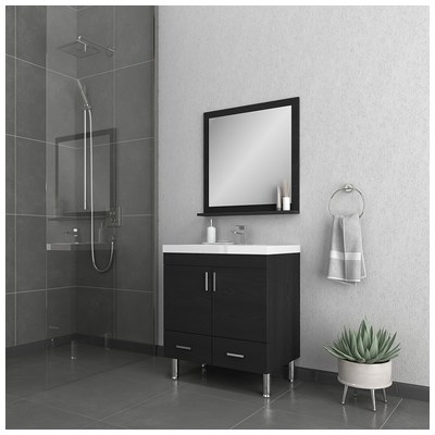 Alya Bathroom Vanities, Single Sink Vanities, Under 30, Modern, black, Complete Vanity Sets, Modern, acrylic, Vanity with Top, 729378899657, AT-8085-B