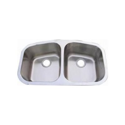 Double Bowl Sinks AmeriSink AS 116 Double Bowl Kitchen Sink Brushed Metal STAINLESS STEEL Undermount Complete Vanity Sets 