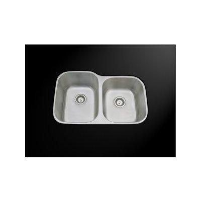 Double Bowl Sinks AmeriSink AS 302 Double Bowl Kitchen Sink Brushed Metal STAINLESS STEEL Undermount Complete Vanity Sets 