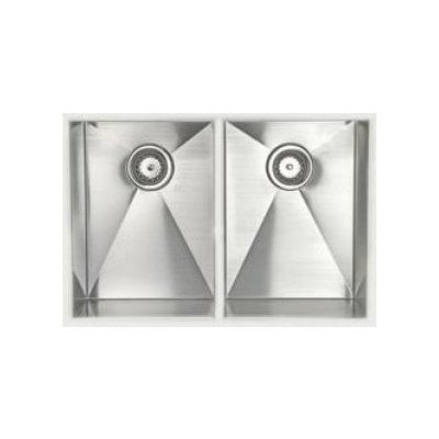 Double Bowl Sinks AmeriSink AS 304 Double Bowl Kitchen Sink Brushed Metal STAINLESS STEEL Undermount Complete Vanity Sets 