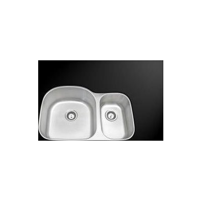Double Bowl Sinks AmeriSink AS 328 Double Bowl Kitchen Sink Brushed Metal STAINLESS STEEL Undermount Complete Vanity Sets 