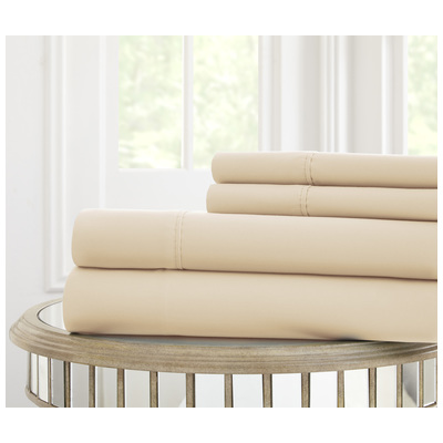 Amrapur Sheets and Sheet Sets, cream beige ivory sand nude, Full, Sheet set, Cotton,linen, 100% Cotton, 645470167374, 10600ST1-IVY-FL