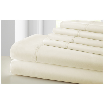 Amrapur Sheets and Sheet Sets, cream beige ivory sand nude, King, Sheet set, Cotton,Polyester,Poylester, 55% Cotton/45% polyester, 645470117386, 110006DF-IVY-KG