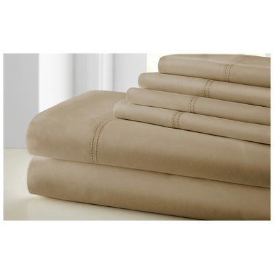Amrapur Sheets and Sheet Sets, Queen, Sheet set, Cotton,Polyester,Poylester, 55% Cotton/45% polyester, 645470117454, 110006DF-KHK-QN