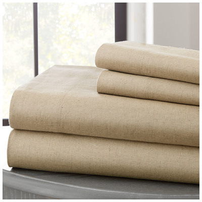 Sheets and Sheet Sets Amrapur Allure 55% linen/45% cotton 1LINCTNG-NRL-QN 645470187167 Queen Fitted sheet Flat sheet Sheet Cotton linen 