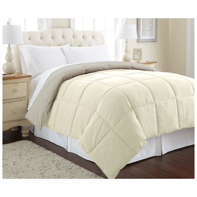 Amrapur Comforters, cream beige ivory sand nude, Queen, Microfiber,Polyester, 100% Microfiber, 645470143965, 2DWNCMFG-IAP-QN