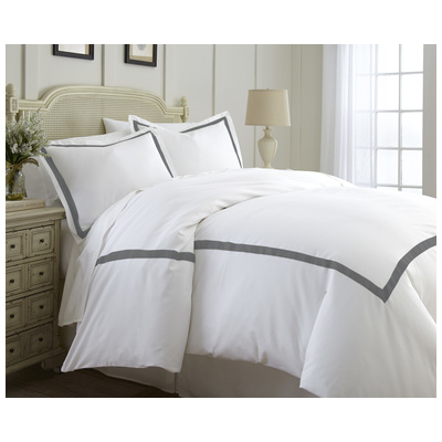 Duvet Covers Amrapur Allure 55% Cotton / 45% Polyester 30600SBG-GRP-QN 645470138800 Queen Cotton Polyester 