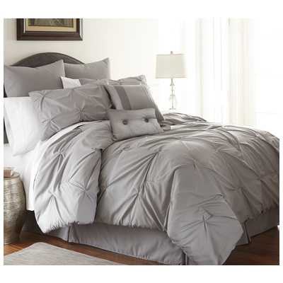 Comforters Amrapur PCT Home Collection 100% Microfiber 38EMBCFB-ELG-KG 645470116471 GrayGrey King Microfiber Polyester 