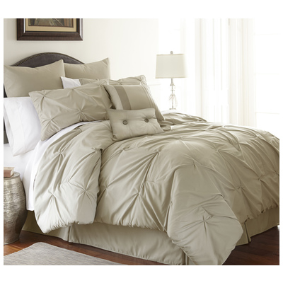Comforters Amrapur PCT Home Collection 100% Microfiber 38EMBCFB-ELS-QN 645470116440 Creambeigeivorysandnude Queen Microfiber Polyester 