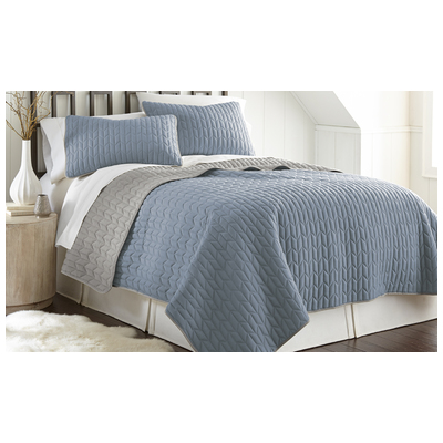 Quilts-Bedspreads and Coverlet Amrapur Sanctuary by PCT 100% Microfiber 3CVTCVSG-DNS-QN 645470178288 Silver Queen Microfiber Polyester 