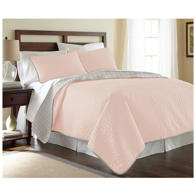 Quilts-Bedspreads and Coverlet Amrapur Sanctuary by PCT 100% Microfiber 3CVTFLSG-BLS-QN 645470169026 Pink Fuchsia blushSilver Queen Microfiber Polyester 