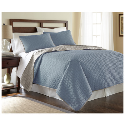 Quilts-Bedspreads and Coverlet Amrapur Sanctuary by PCT 100% Microfiber 3CVTFLSG-DNS-KG 645470144382 Silver King Microfiber Polyester 