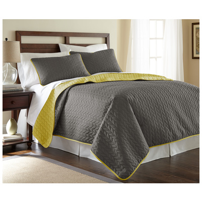 Quilts-Bedspreads and Coverlet Amrapur Sanctuary by PCT 100% Microfiber 3CVTFLSG-STB-KG 645470144368 Gray Grey King Microfiber Polyester 