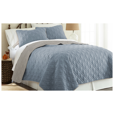 Quilts-Bedspreads and Coverlet Amrapur Sanctuary by PCT 100% Microfiber 3CVTLTSG-DNS-KG 645470178455 Silver King Microfiber Polyester 