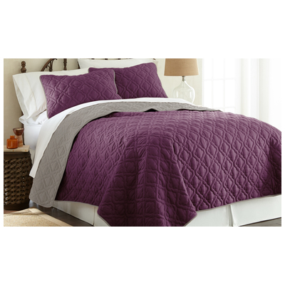 Quilts-Bedspreads and Coverlet Amrapur Sanctuary by PCT 100% Microfiber 3CVTLTSG-VVS-KG 645470178516 Silver King Microfiber Polyester 