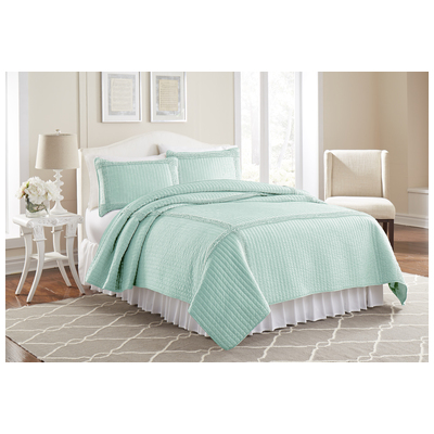 Quilts-Bedspreads and Coverlet Amrapur Sanctuary by PCT 100% Microfiber 3MFFRMQG-AQA-TN 645470158679 Aqua Blue navy teal turquiose Twin Microfiber Polyester 