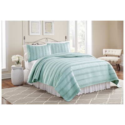 Quilts-Bedspreads and Coverlet Amrapur Sanctuary by PCT 100% Microfiber 3MFRFWVG-AQA-FQ 645470158921 Aqua Blue navy teal turquiose Full DoubleQueen Microfiber Polyester 