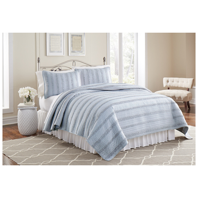 Quilts-Bedspreads and Coverlet Amrapur Sanctuary by PCT 100% Microfiber 3MFRFWVG-BLU-FQ 645470158808 Aqua Blue navy teal turquiose Full DoubleQueen Microfiber Polyester 