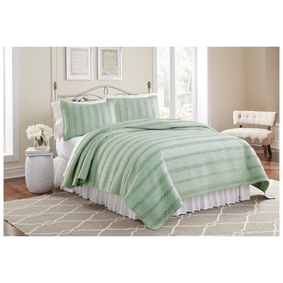 Amrapur Quilts-Bedspreads and Coverlets, Jade, Full,DoubleQueen, Microfiber,Polyester, 100% Microfiber, 645470158952, 3MFRFWVG-JDE-FQ