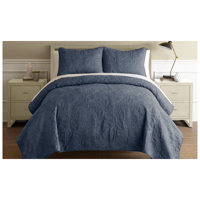 Quilts-Bedspreads and Coverlet Amrapur Allure 100% Microfiber cover Fill: 8 3QLCEMBG-INW-QN 645470188720 Aqua Blue navy teal turquiose Queen Cotton Microfiber Polyester 