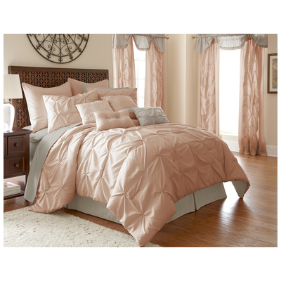 Comforters Amrapur PCT Home Collection 100% Microfiber 4CMF24SG-ELB-KG 645470178172 PinkFuchsiablush King Textured Microfiber 