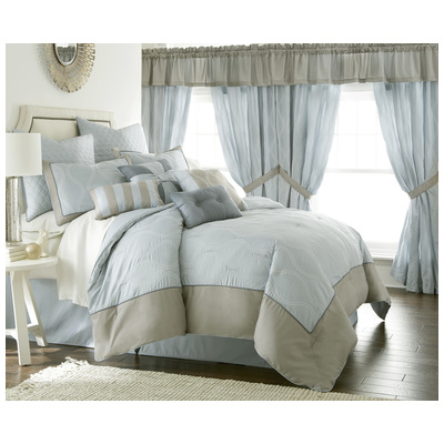 Amrapur Comforters, King, Textured, Microfiber, 100% Microfiber, 645470178158, 4CMF24SG-TPZ-KG