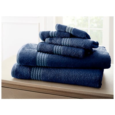 Towels Amrapur Spa Collection Made with combed 65% Bamboo by 56BMBTLG-NVY-ST 645470162331 Bluenavytealturquioseindigoaqu Bamboo Cotton Bath Hand Set 