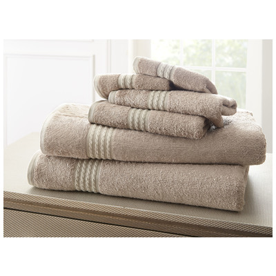 Towels Amrapur Spa Collection Made with combed 65% Bamboo by 56BMBTLG-TPE-ST 645470162300 Bamboo Cotton Bath Hand Set 