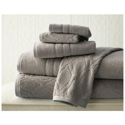 Towels Amrapur The Casablanca collection 100% Cotton 56CHNTLG-GRY-ST 645470162478 GrayGrey Cotton Bath Hand Set 