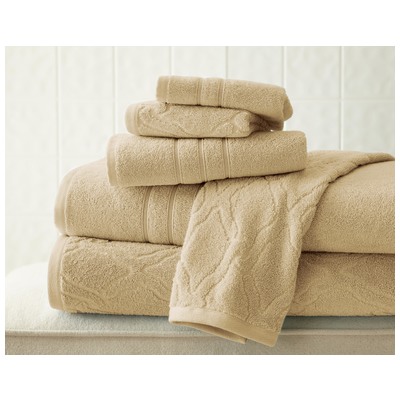 Towels Amrapur The Casablanca collection 100% Cotton 56CHNTLG-TAN-ST 645470185576 Cotton Bath Hand Set 