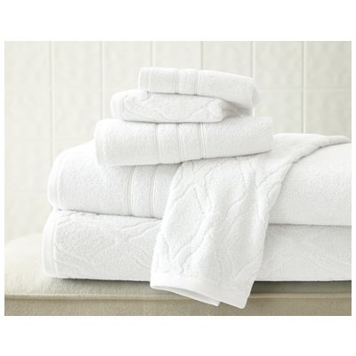 Towels Amrapur The Casablanca collection 100% Cotton 56CHNTLG-WHT-ST 645470162447 Whitesnow Cotton Bath Hand Set 