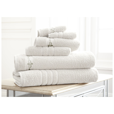 Towels Amrapur Jewel Tone 100% Cotton 56EMFLSG-WHT-ST 645470163376 GrayGreyWhitesnow Cotton Bath Hand 