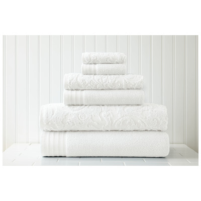 Towels Amrapur The Casablanca collection 100% Cotton 56JACQLS-WHT-ST 645470132150 Whitesnow Cotton Bath Hand Set 