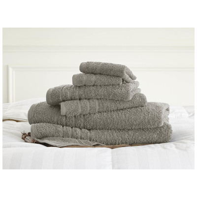 Towels Amrapur Spa Collection 100% Cotton 5CTNTL6G-SIL-ST 645470149196 Silver Cotton Bath Hand Set 