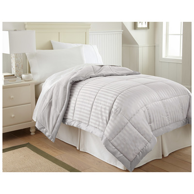 Comforters Amrapur Allure 100% Polyester 5DALTBKG-SGR-FQ 645470178622 GrayGreySilver Full Queen Damask Polyester 