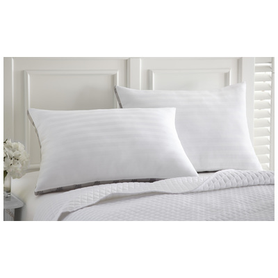 Bed Pillows Amrapur Allure 100% Cotton Cover 5DWN500G-WHT-QN 645470175492 King Queen Cotton Thread Count 