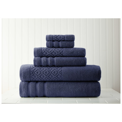 Towels Amrapur Moroccan collection 100% Superior Combed cotton 5JQTRLSG-IND-ST 645470186658 Bluenavytealturquioseindigoaqu Cotton Superior Combed cotton Bath Set 