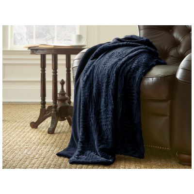 Blankets and Throws Amrapur Pacific Coast textiles 100% Polyester 5LXYFXTG-IND-ST 645470135779 Blue navy teal turquiose indig Throw Microfiber Polyester Microfiberpolyester 